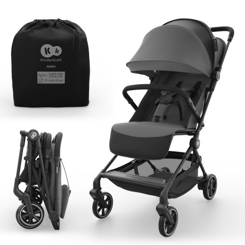 Καρότσι Ταξιδίου Ελαφρύ Cabin-size Kinderkraft NEBO Grey για έως 22kg
