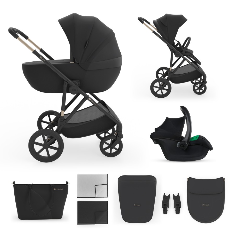 Παιδικό Σύστημα Μεταφοράς 3 σε 1 Kinderkraft PRIME 3 Black με Κάθισμα Αυτοκινήτου & Πορτ-Μπεμπέ