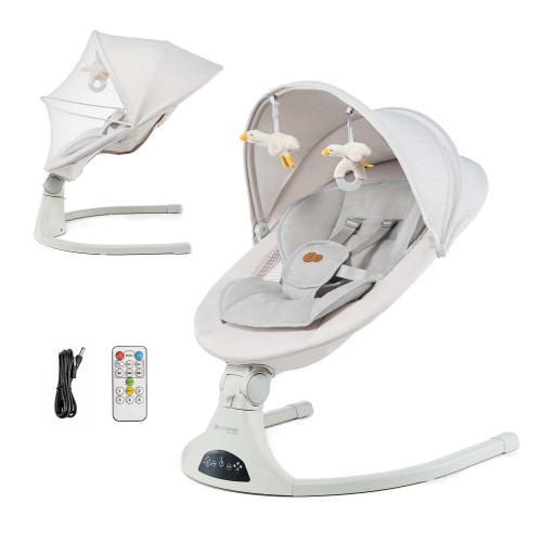 Ηλεκτρικό Ρηλάξ Μωρού με Κουνουπιέρα Kinderkraft TULSY Beige
