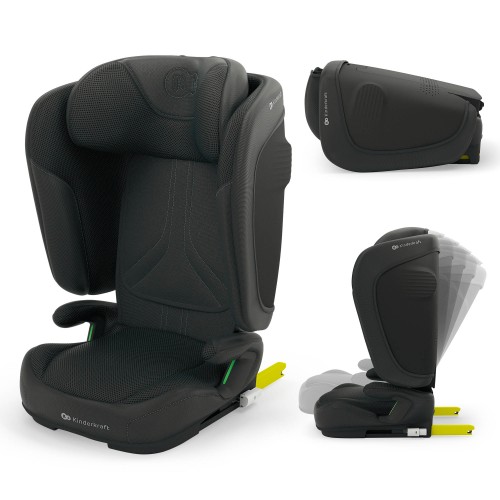 Αναδιπλούμενο Κάθισμα Aυτοκινήτου Kinderkraft UNITY 2 Isofix Black 100–150cm (15-36kg)