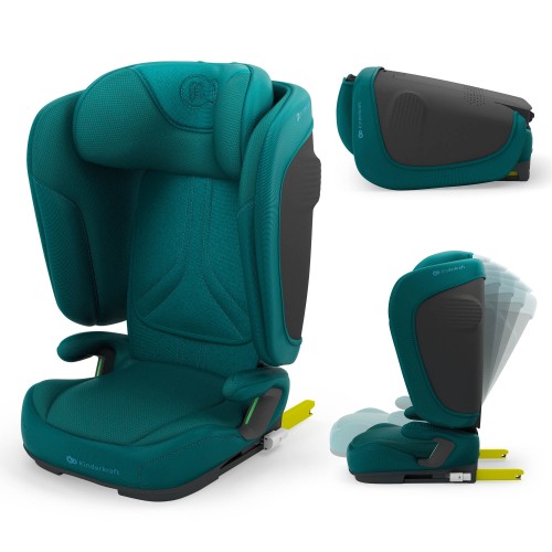 Αναδιπλούμενο Κάθισμα Aυτοκινήτου Kinderkraft UNITY 2 Isofix Green 100–150cm (15-36kg)