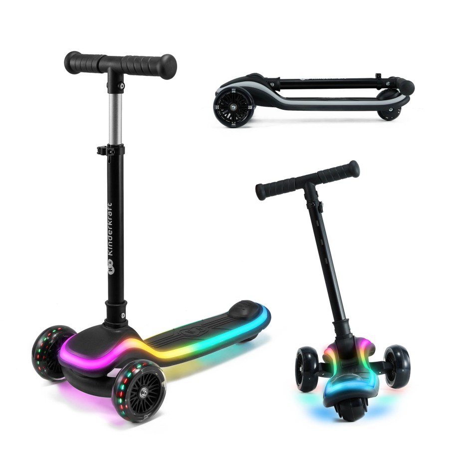 Παιδικό Τρίκυκλο Πατίνι με LED Φωτισμό Kinderkraft Raket Black
