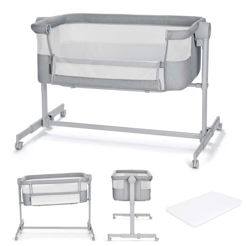 Ρυθμιζόμενο Βρεφικό Λίκνο με Στρώμα Kinderkraft NESTE UP 2 Light Grey