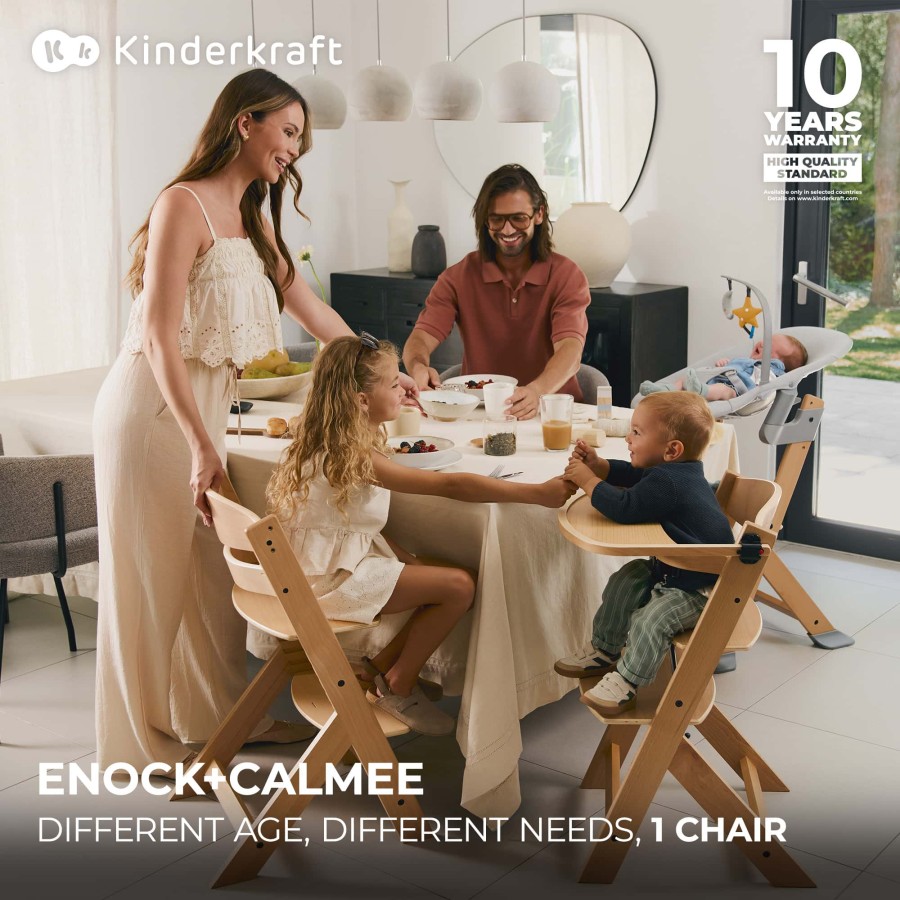 Σετ Καρέκλα Φαγητού - Ρηλάξ 2 Σε 1 Kinderkraft ENOCK + CALMEE Natural