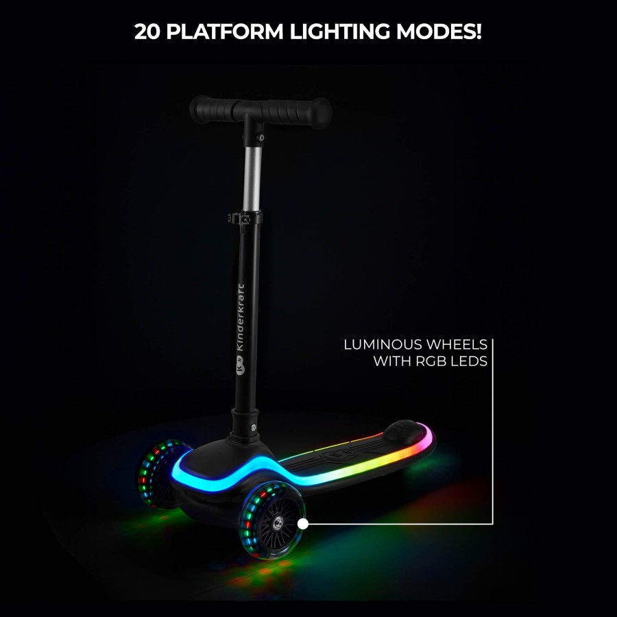 Παιδικό Τρίκυκλο Πατίνι με LED Φωτισμό Kinderkraft Raket Black