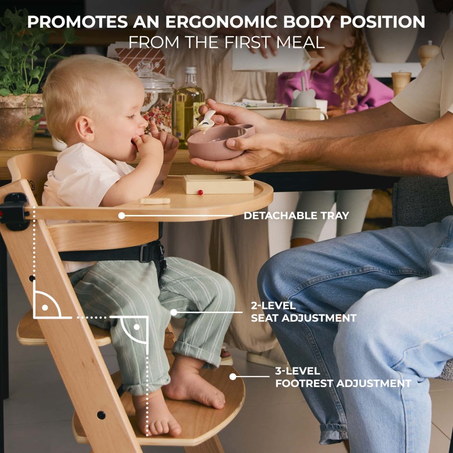 Σετ Καρέκλα Φαγητού - Ρηλάξ 2 Σε 1 Kinderkraft ENOCK + CALMEE Natural