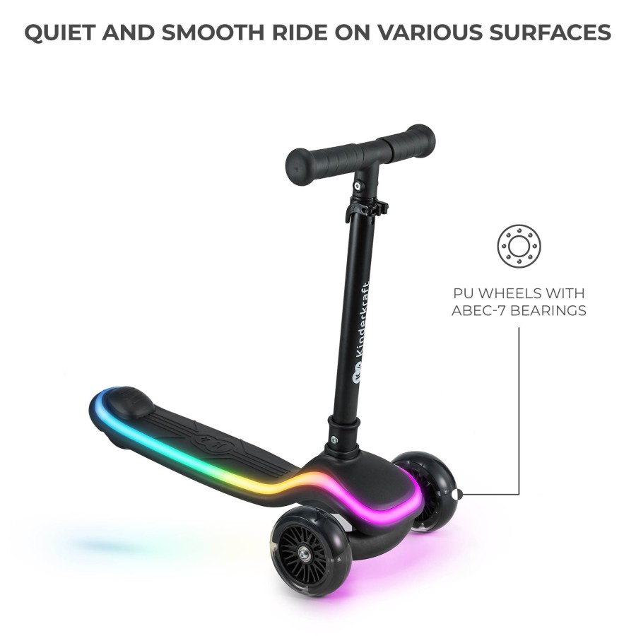 Παιδικό Τρίκυκλο Πατίνι με LED Φωτισμό Kinderkraft Raket Black