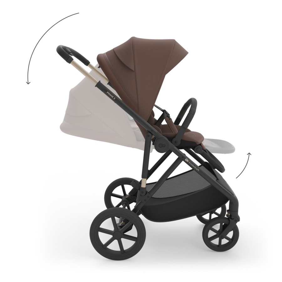 Παιδικό Σύστημα Μεταφοράς 3 σε 1 Kinderkraft PRIME 3 Brown με Κάθισμα Αυτοκινήτου & Πορτ-Μπεμπέ