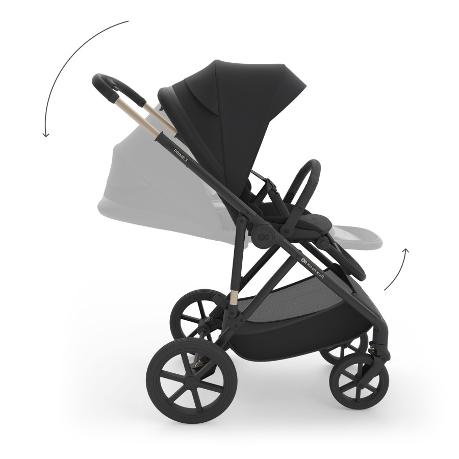 Παιδικό Σύστημα Μεταφοράς 3 σε 1 Kinderkraft PRIME 3 Black με Κάθισμα Αυτοκινήτου & Πορτ-Μπεμπέ