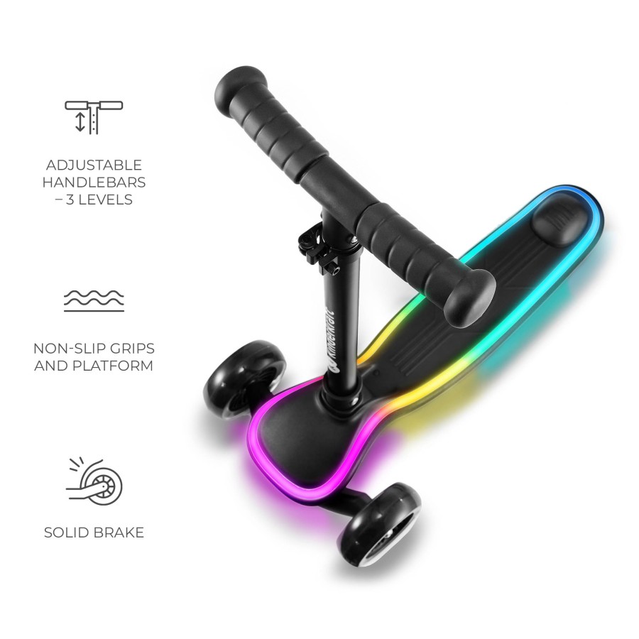 Παιδικό Τρίκυκλο Πατίνι με LED Φωτισμό Kinderkraft Raket Black