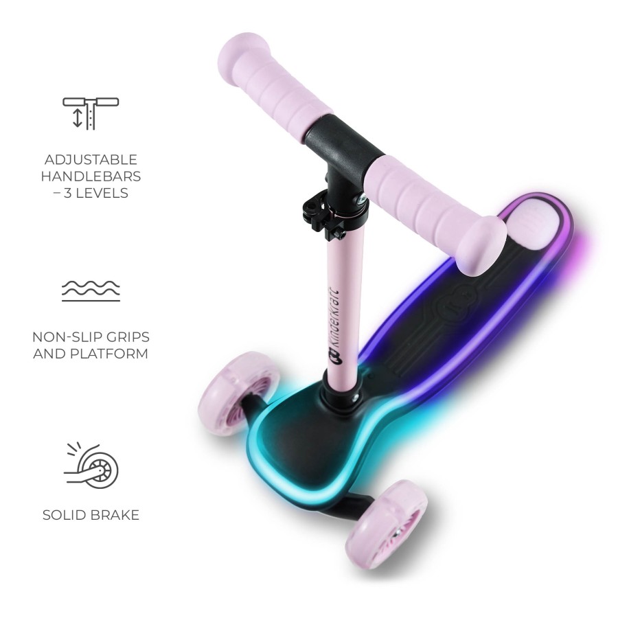 Παιδικό Τρίκυκλο Πατίνι με LED Φωτισμό Kinderkraft Raket Pink