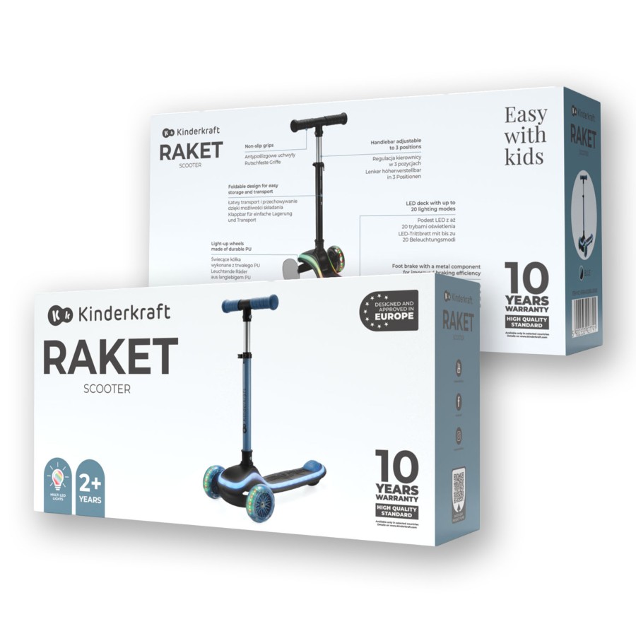 Παιδικό Τρίκυκλο Πατίνι με LED Φωτισμό Kinderkraft Raket Blue