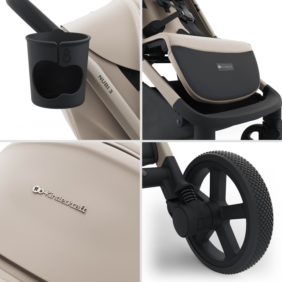 Premium Καρότσι Πόλης με Autofolding Kinderkraft NUBI 3 Beige