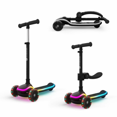 Πατίνι 2 σε 1 με Κάθισμα & LED Φωτισμό Kinderkraft RAKET UP Black