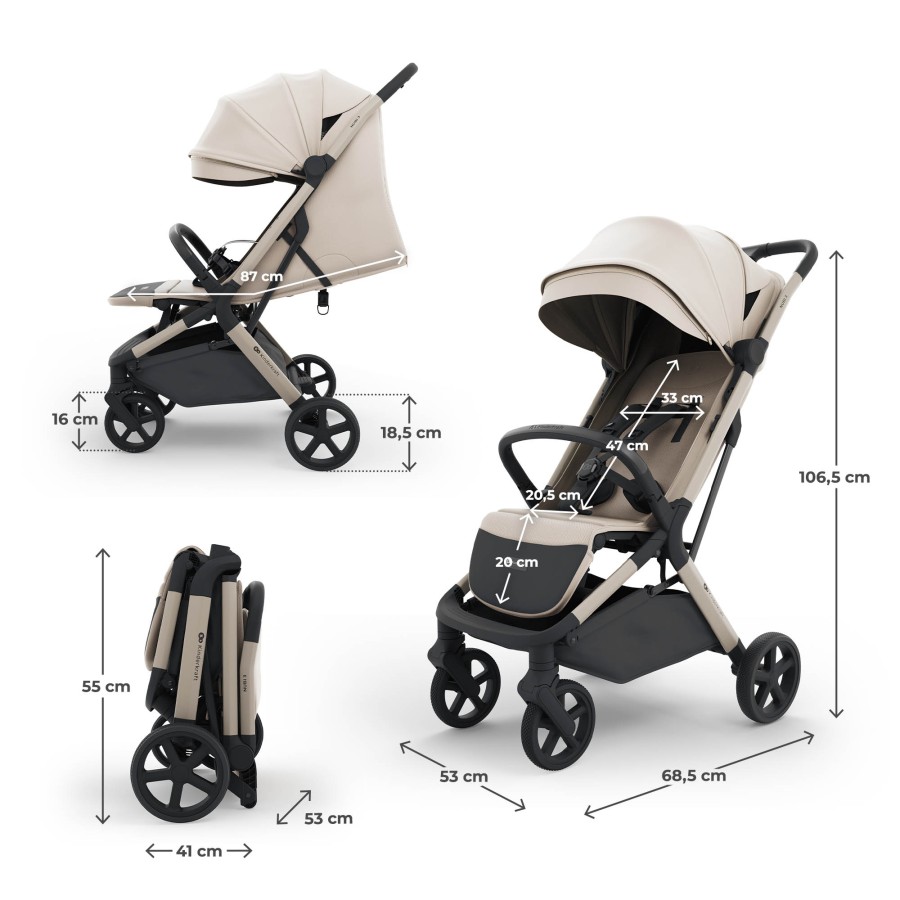 Premium Καρότσι Πόλης με Autofolding Kinderkraft NUBI 3 Beige