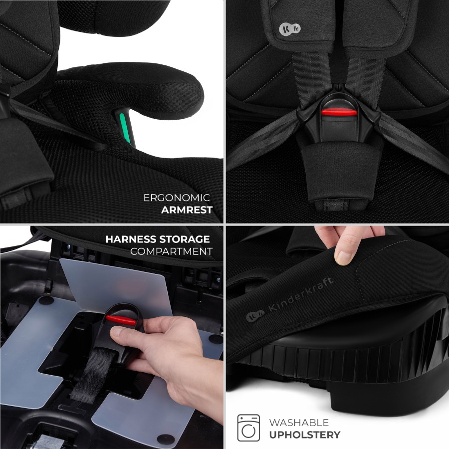 Παιδικό Κάθισμα Αυτοκινήτου Kinderkraft FIX2GO i-Size Black 76-150cm (15 μηνών-12 ετών)