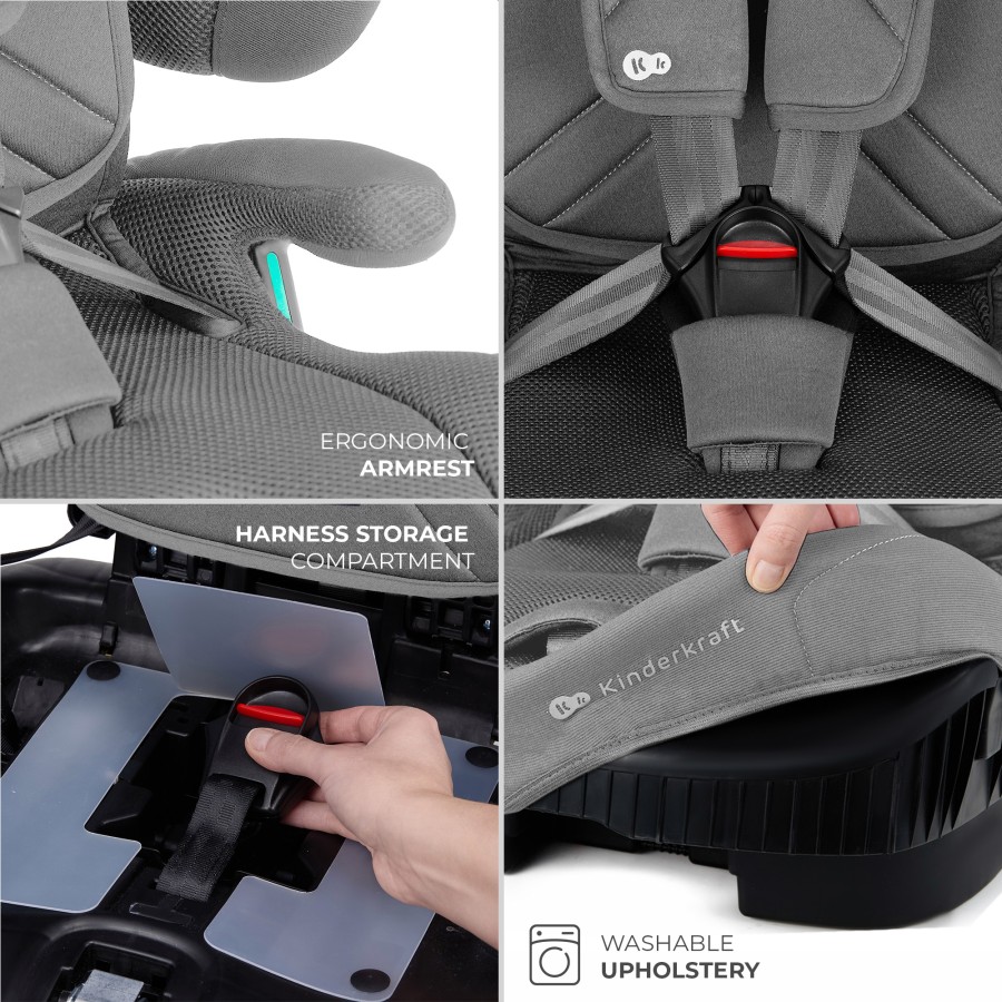 Παιδικό Κάθισμα Αυτοκινήτου Kinderkraft FIX2GO i-Size Grey 76-150cm (15 μηνών-12 ετών)
