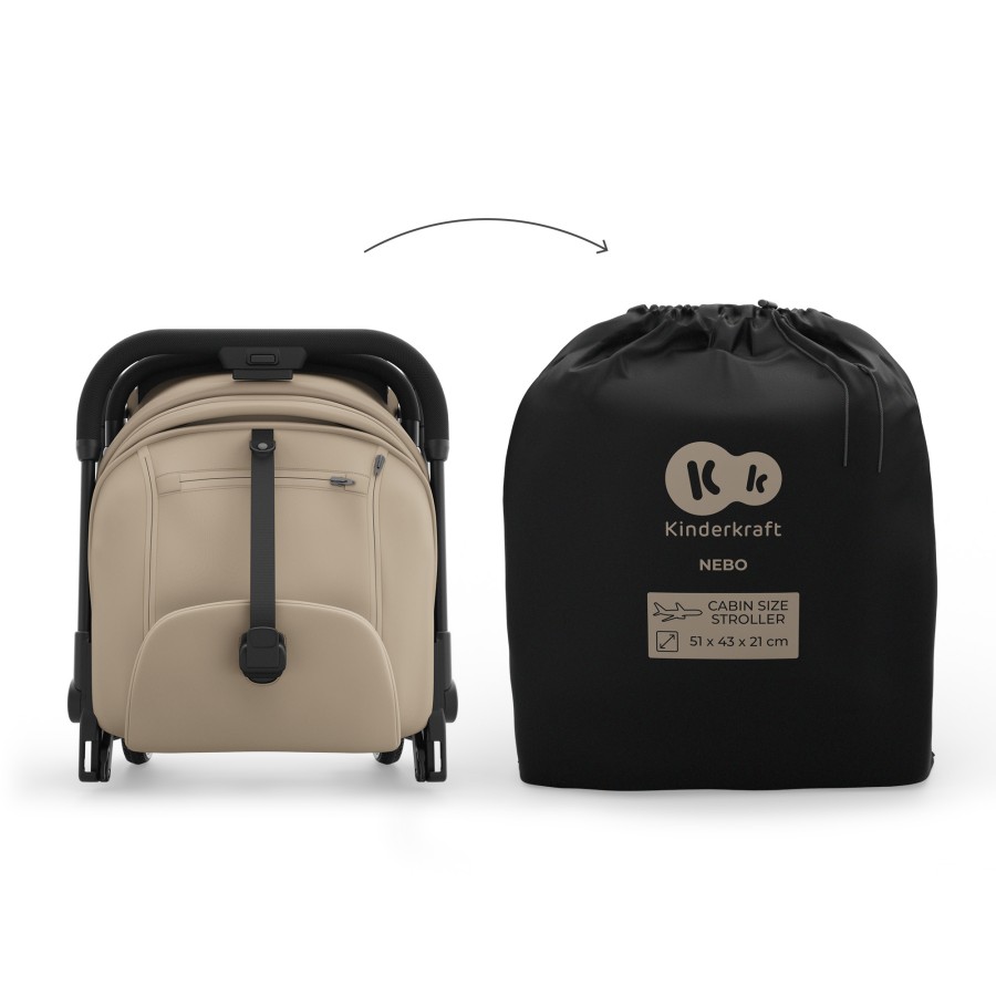 Καρότσι Ταξιδίου Ελαφρύ Cabin-size Kinderkraft NEBO Beige για έως 22kg