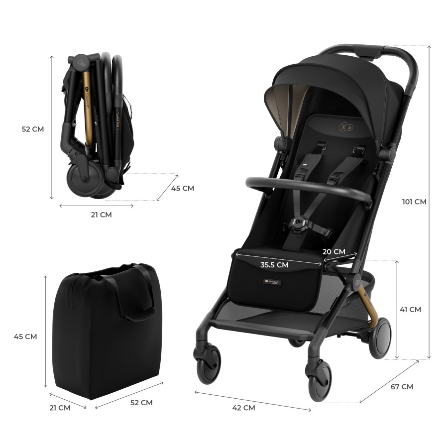 Καρότσι Ταξιδιού Cabin Size έως 22 kg Kinderkraft PILOT 2 Black