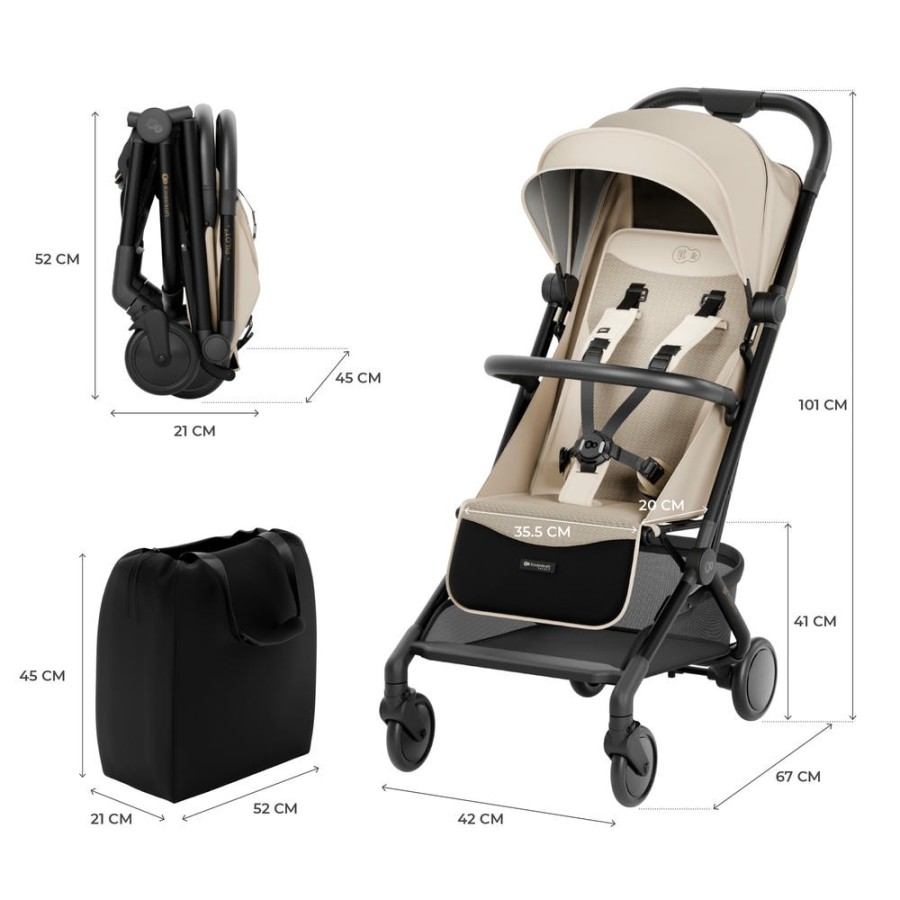 Καρότσι Ταξιδιού Cabin Size έως 22 kg Kinderkraft PILOT 2 Beige