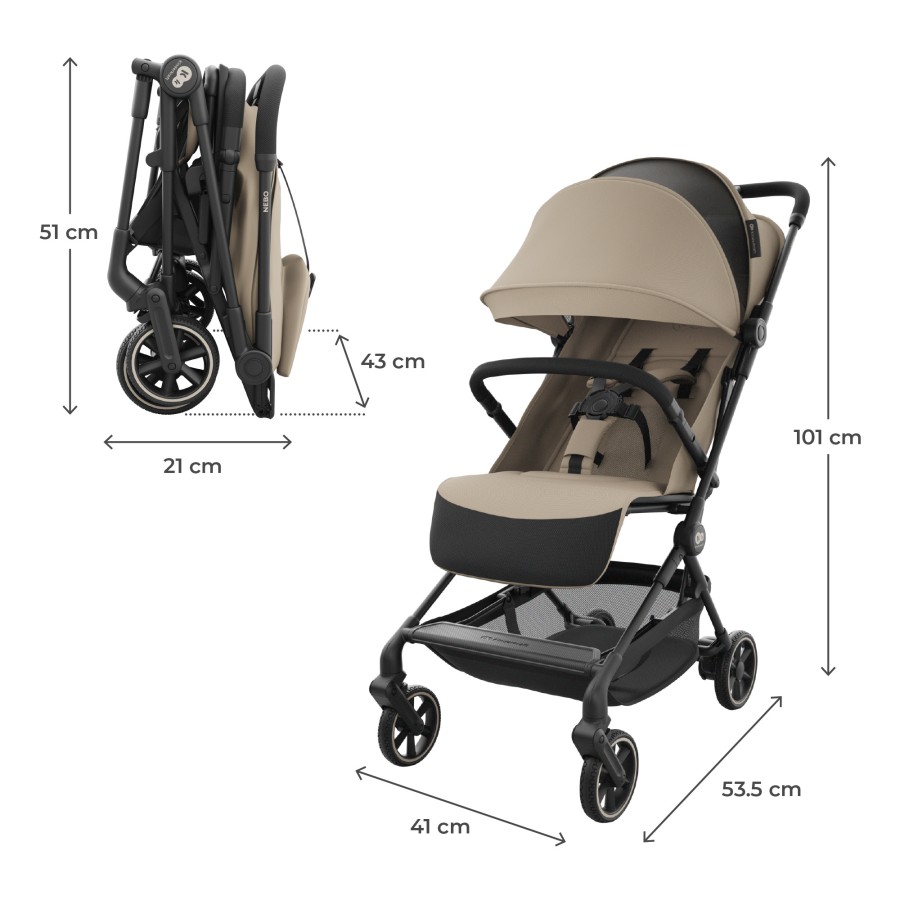 Καρότσι Ταξιδίου Ελαφρύ Cabin-size Kinderkraft NEBO Beige για έως 22kg