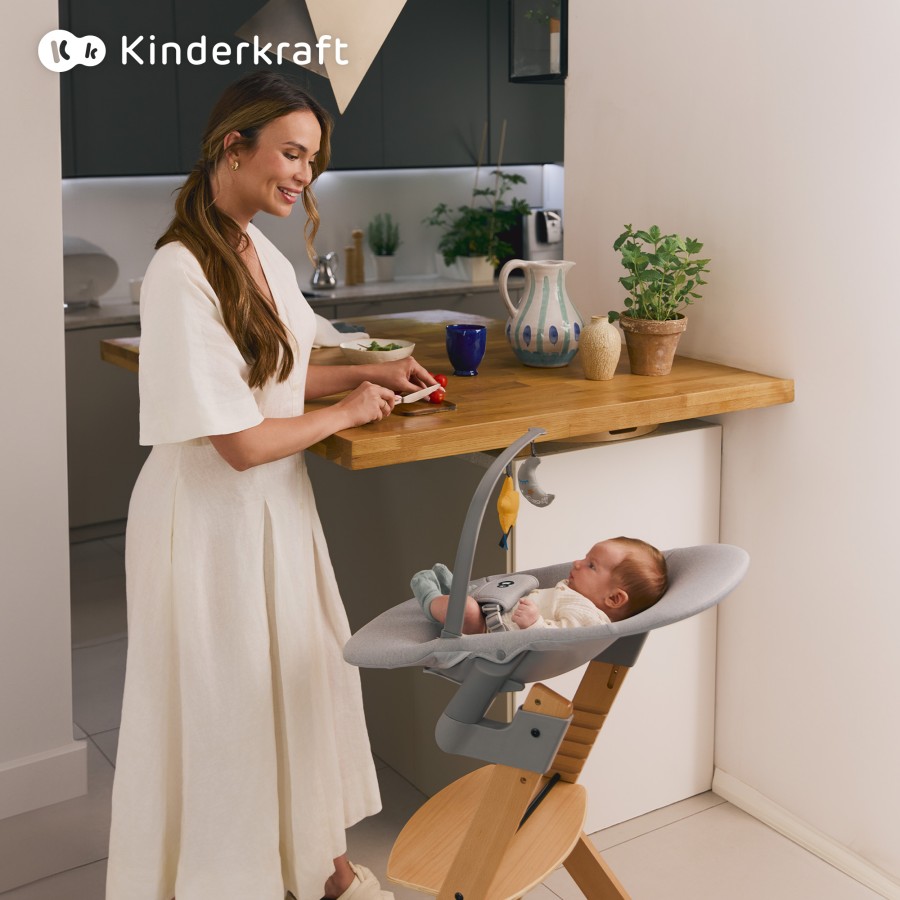 Σετ Καρέκλα Φαγητού - Ρηλάξ 2 Σε 1 Kinderkraft ENOCK + CALMEE Natural