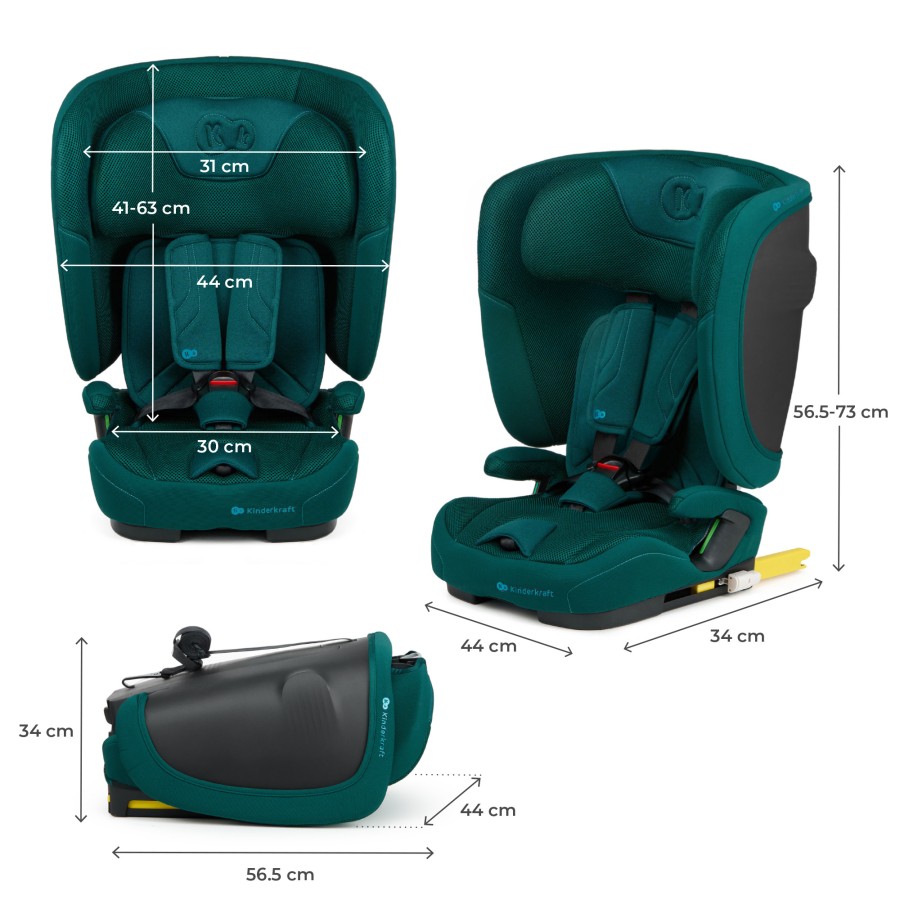 Παιδικό Κάθισμα Αυτοκινήτου Kinderkraft FIX2GO i-Size Green 76-150cm (15 μηνών-12 ετών)