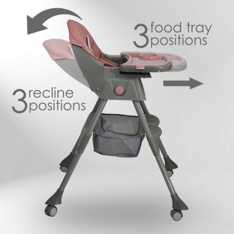 Bebe Stars Comfy 2 in 1 Καρεκλάκι Φαγητού Beige με Ανάκλιση, Διπλό Δίσκο & Ζώνη 5 Σημείων