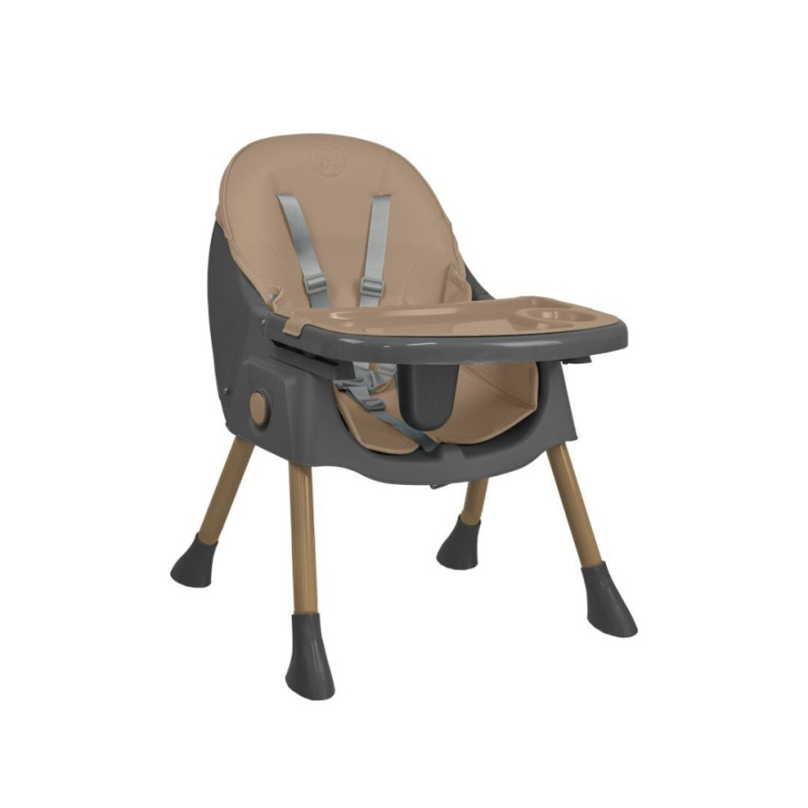 Bebe Stars Comfy 2 in 1 Καρεκλάκι Φαγητού Beige με Ανάκλιση, Διπλό Δίσκο & Ζώνη 5 Σημείων