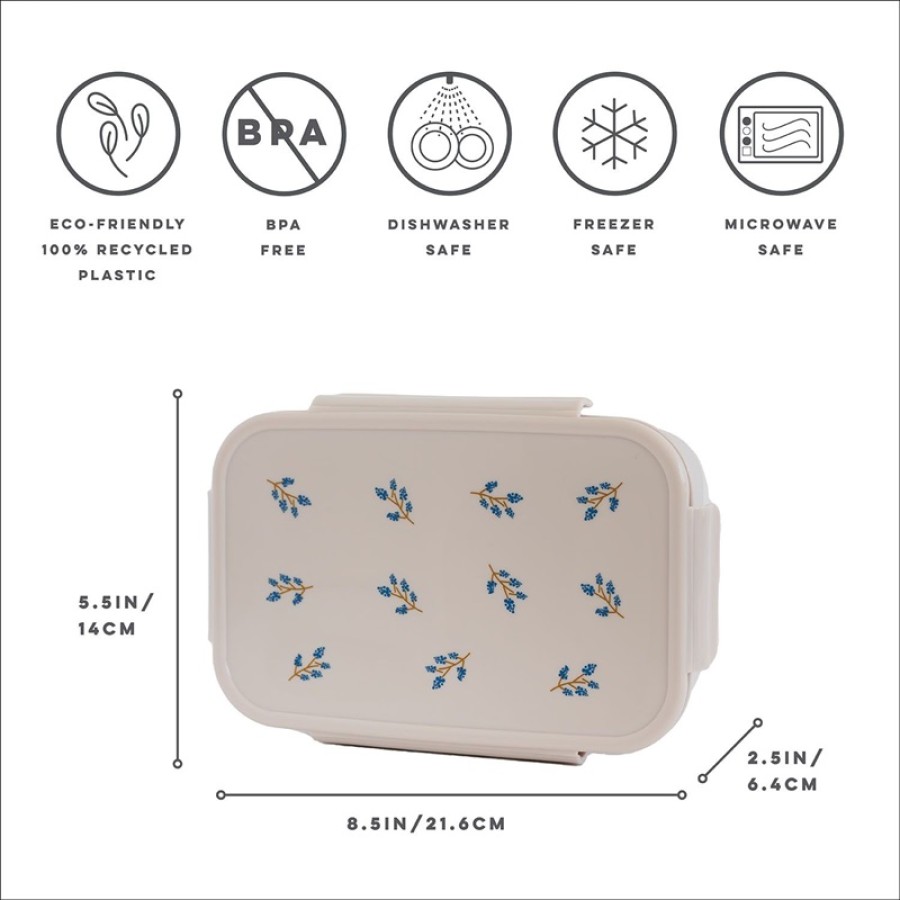 3 Sprouts Παιδικό Δοχείο Φαγητού Bento Box Blueberry Taupe