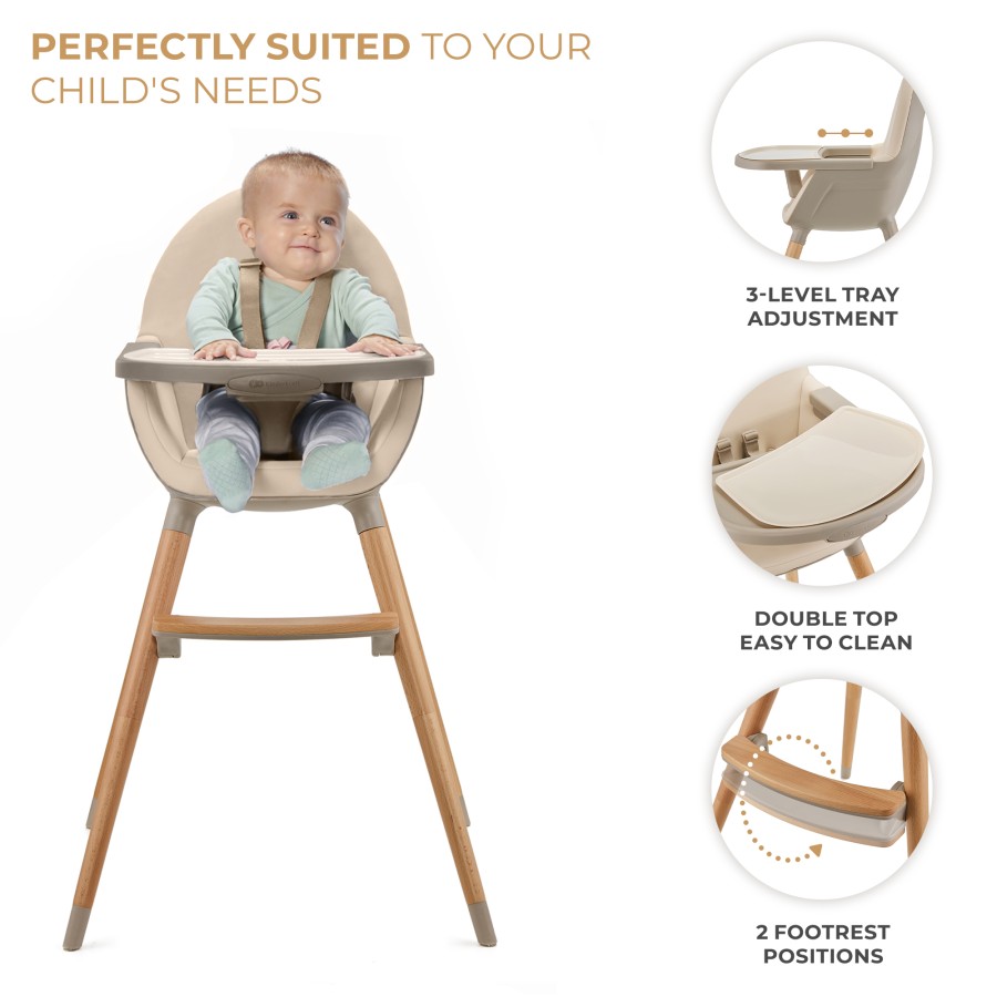 Παιδική Καρέκλα Φαγητού 2 σε 1 Kinderkraft Fini Beige