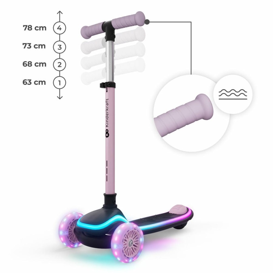 Πατίνι 2 σε 1 με Κάθισμα & LED Φωτισμό Kinderkraft RAKET UP Pink