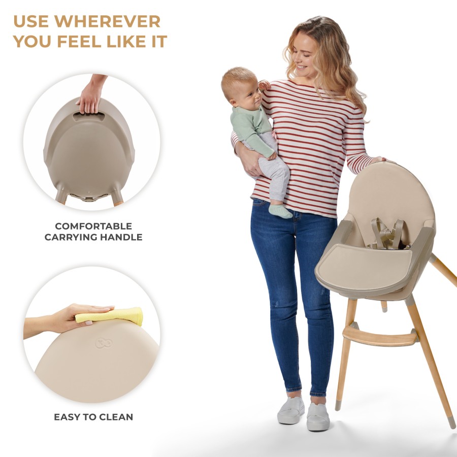 Παιδική Καρέκλα Φαγητού 2 σε 1 Kinderkraft Fini Beige