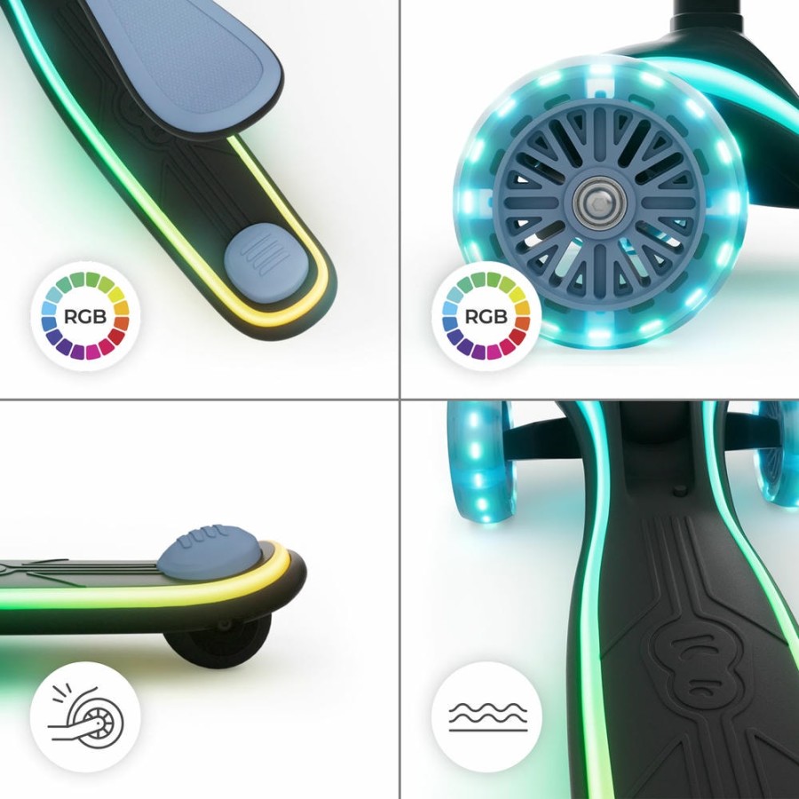 Πατίνι 2 σε 1 με Κάθισμα & LED Φωτισμό Kinderkraft RAKET UP Blue