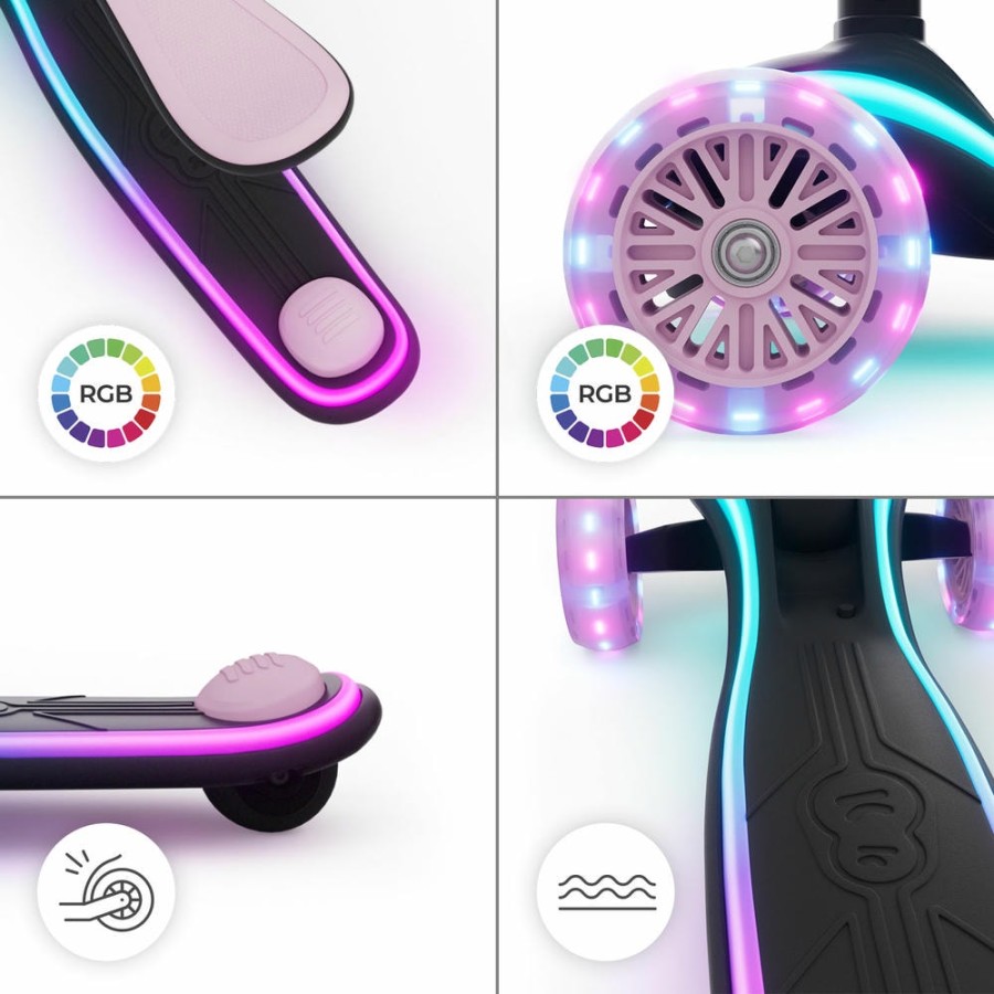 Πατίνι 2 σε 1 με Κάθισμα & LED Φωτισμό Kinderkraft RAKET UP Pink
