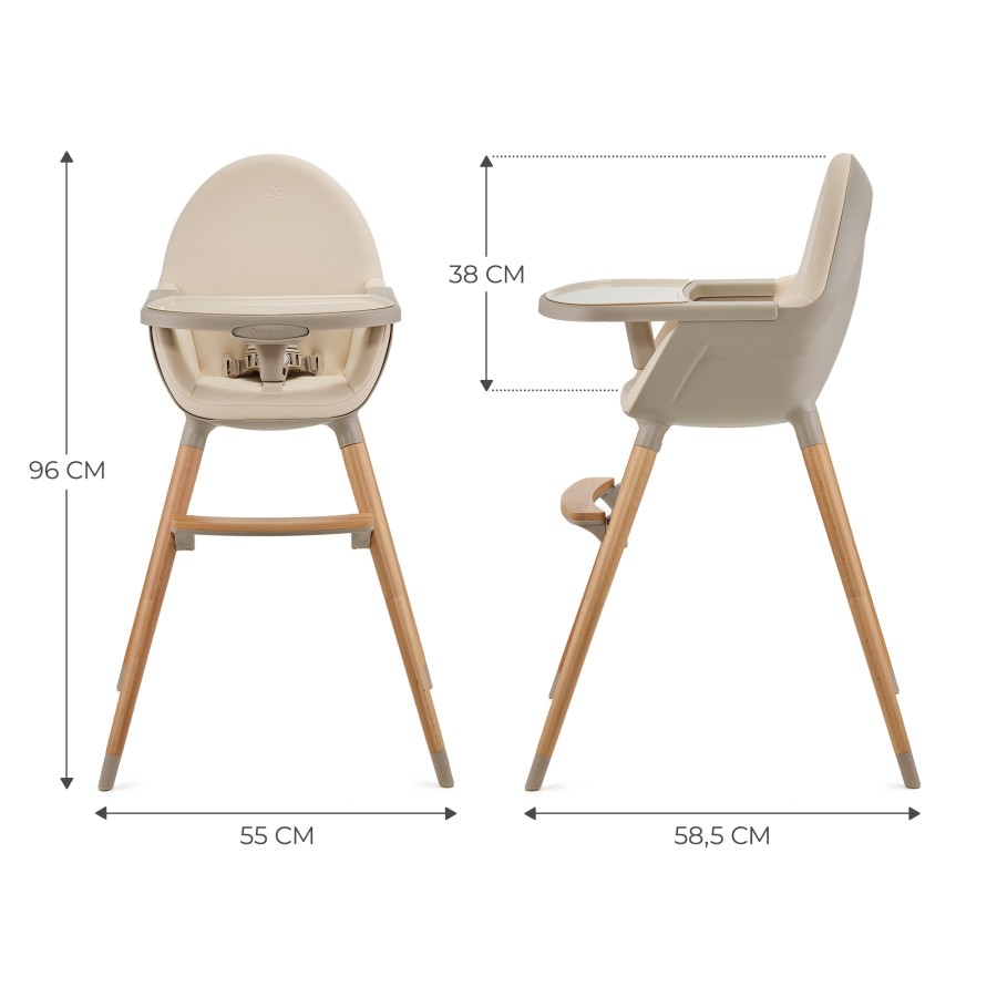 Παιδική Καρέκλα Φαγητού 2 σε 1 Kinderkraft Fini Beige