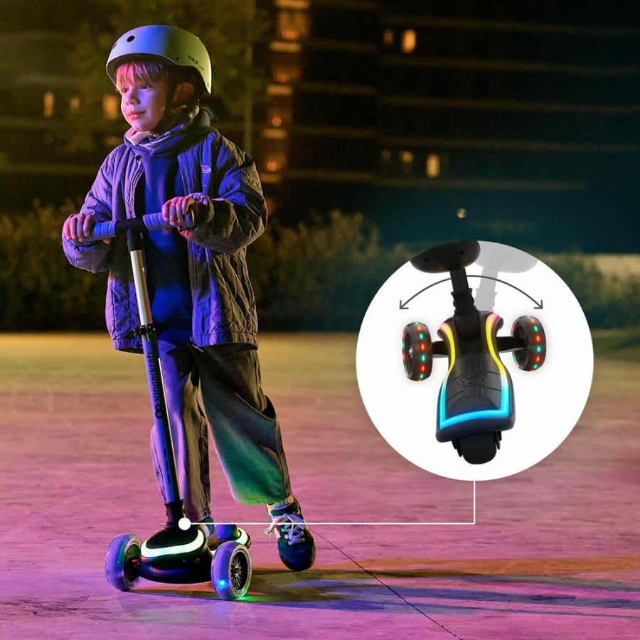 Πατίνι 2 σε 1 με Κάθισμα & LED Φωτισμό Kinderkraft RAKET UP Black