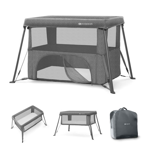 Βρεφικό Παρκοκρέβατο 3-σε-1 Kinderkraft CAMI Grey 2 Επιπέδων