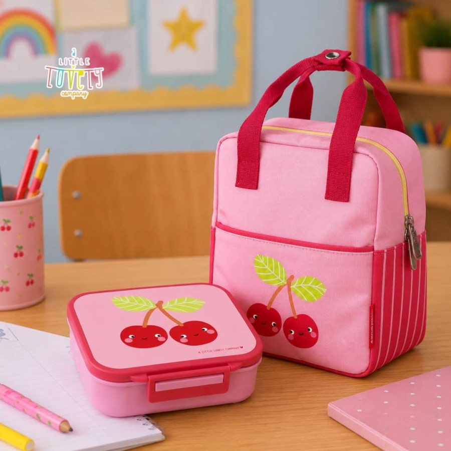 Παιδικό Δοχείο Φαγητού Bento με Χωρίσματα 900ml A Little Lovely Company Happy Cherries