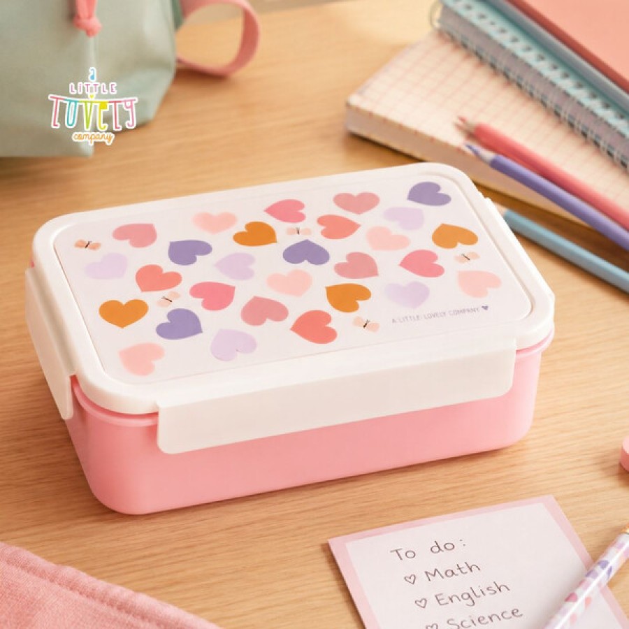 Παιδικό Δοχείο Φαγητού Bento με Χωρίσματα 1.2L A Little Lovely Company Hearts