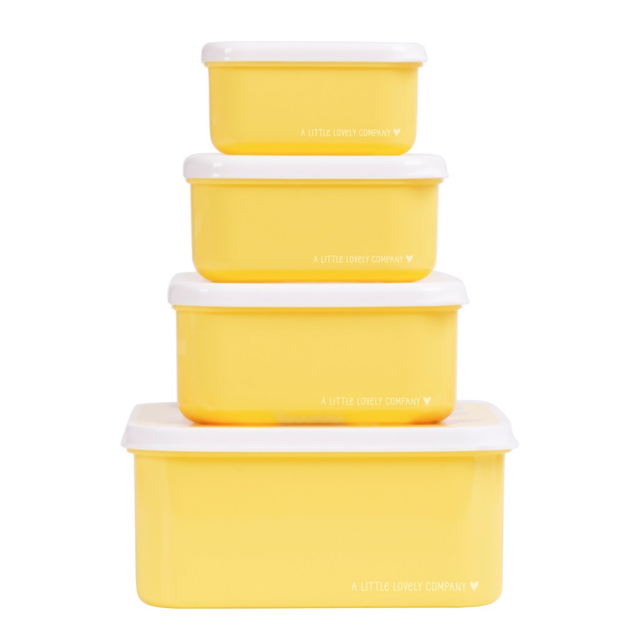 A Little Lovely Company Σετ 4 Παιδικά Δοχεία Φαγητού Lunch & Snack Box Animal Friends