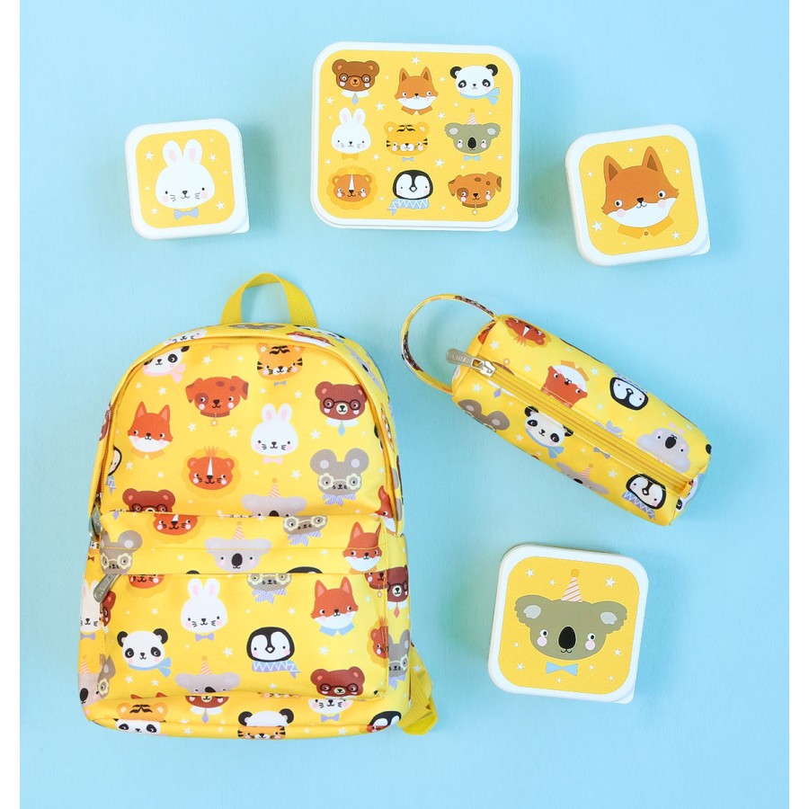 A Little Lovely Company Σετ 4 Παιδικά Δοχεία Φαγητού Lunch & Snack Box Animal Friends
