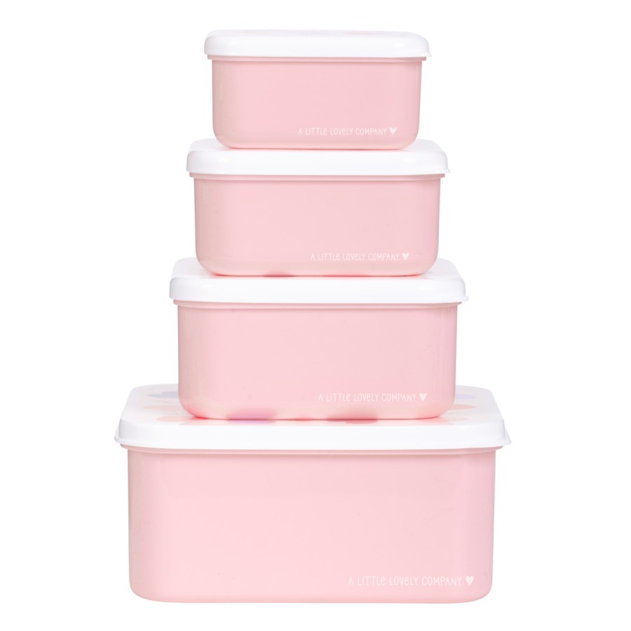 Σετ 4 Παιδικά Δοχεία Φαγητού Lunch & Snack Box A Little Lovely Company Hearts