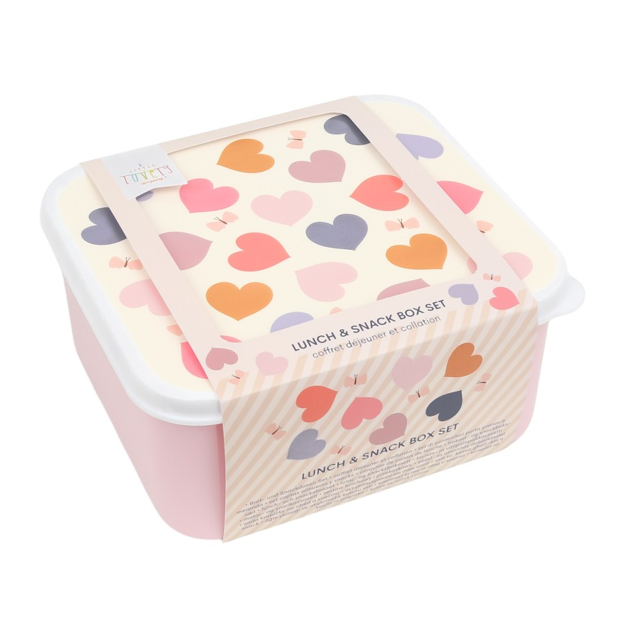 Σετ 4 Παιδικά Δοχεία Φαγητού Lunch & Snack Box A Little Lovely Company Hearts