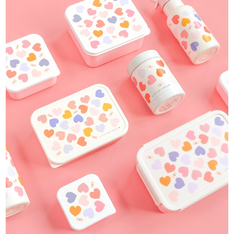 Σετ 4 Παιδικά Δοχεία Φαγητού Lunch & Snack Box A Little Lovely Company Hearts