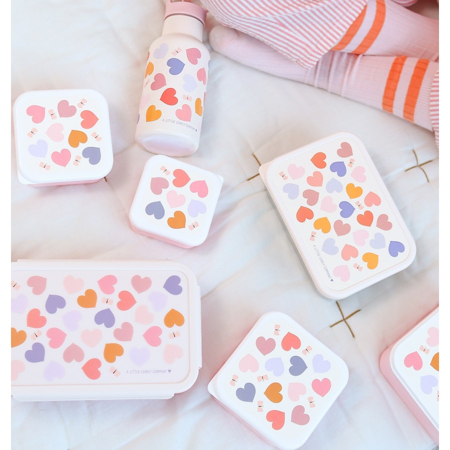 Σετ 4 Παιδικά Δοχεία Φαγητού Lunch & Snack Box A Little Lovely Company Hearts