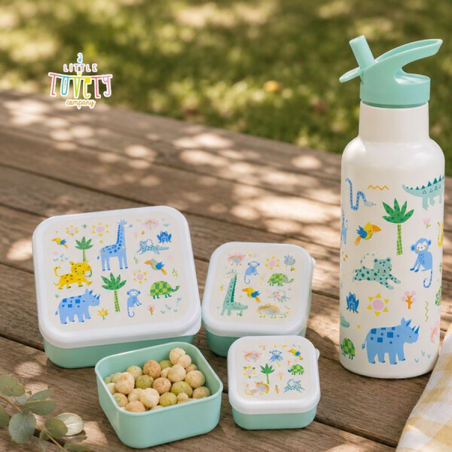 Σετ 4 Παιδικά Δοχεία Φαγητού Lunch & Snack Box A Little Lovely Company Jungle
