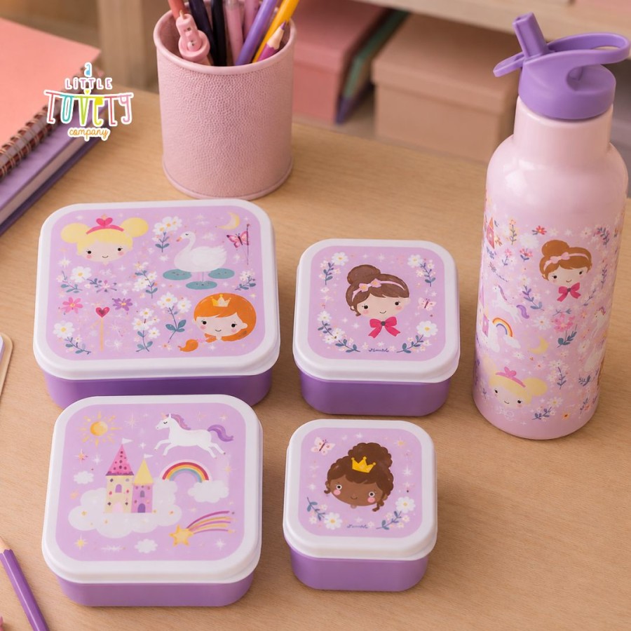 Σετ 4 Παιδικά Δοχεία Φαγητού Lunch & Snack Box A Little Lovely Company Princesses