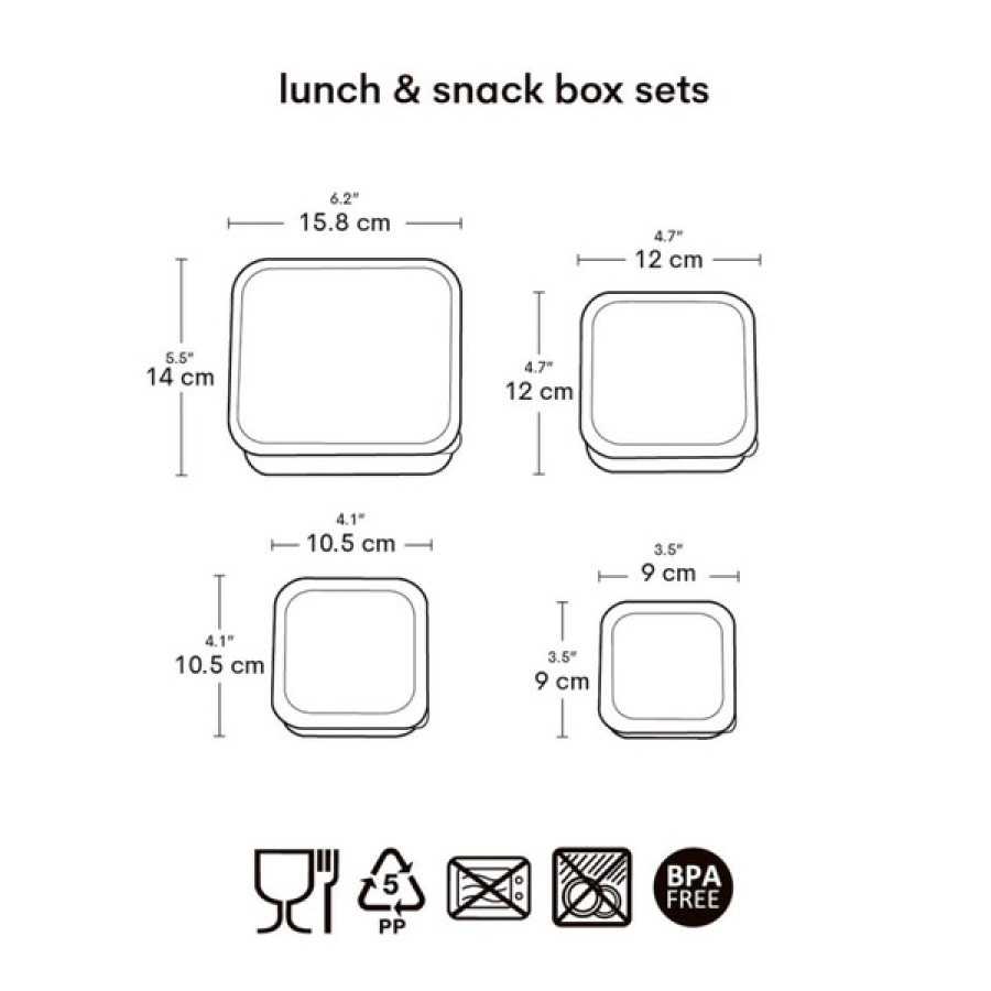 Σετ 4 Παιδικά Δοχεία Φαγητού Lunch & Snack Box A Little Lovely Company Robots
