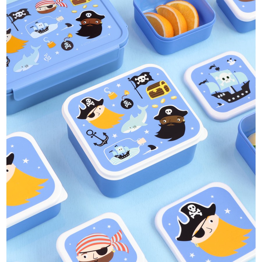 A Little Lovely Company Σετ 4 Παιδικά Δοχεία Φαγητού Lunch & Snack Box Pirates